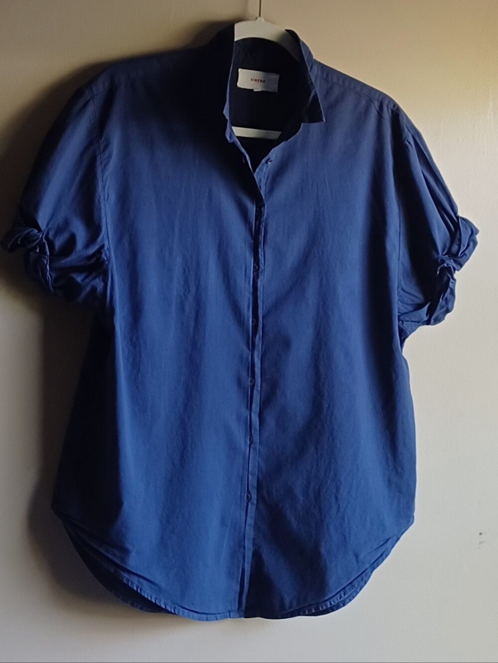 XIRENA Blue Channig Cotton Poplin Shirt Featuring A Button-down Front S